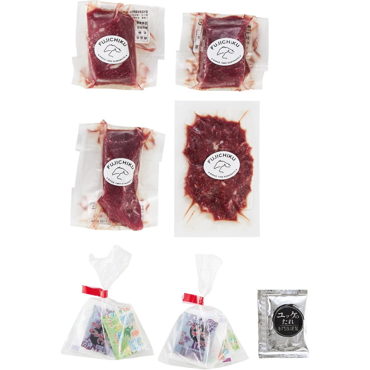 熊本「フジチク」ふじ馬刺しとユッケのセット