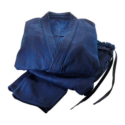 ほっこりあったか タフな男の逸品部屋着〈 刺し子作務衣・藍染 〉Mサイズ | 野川染織工業株式会社・埼玉県