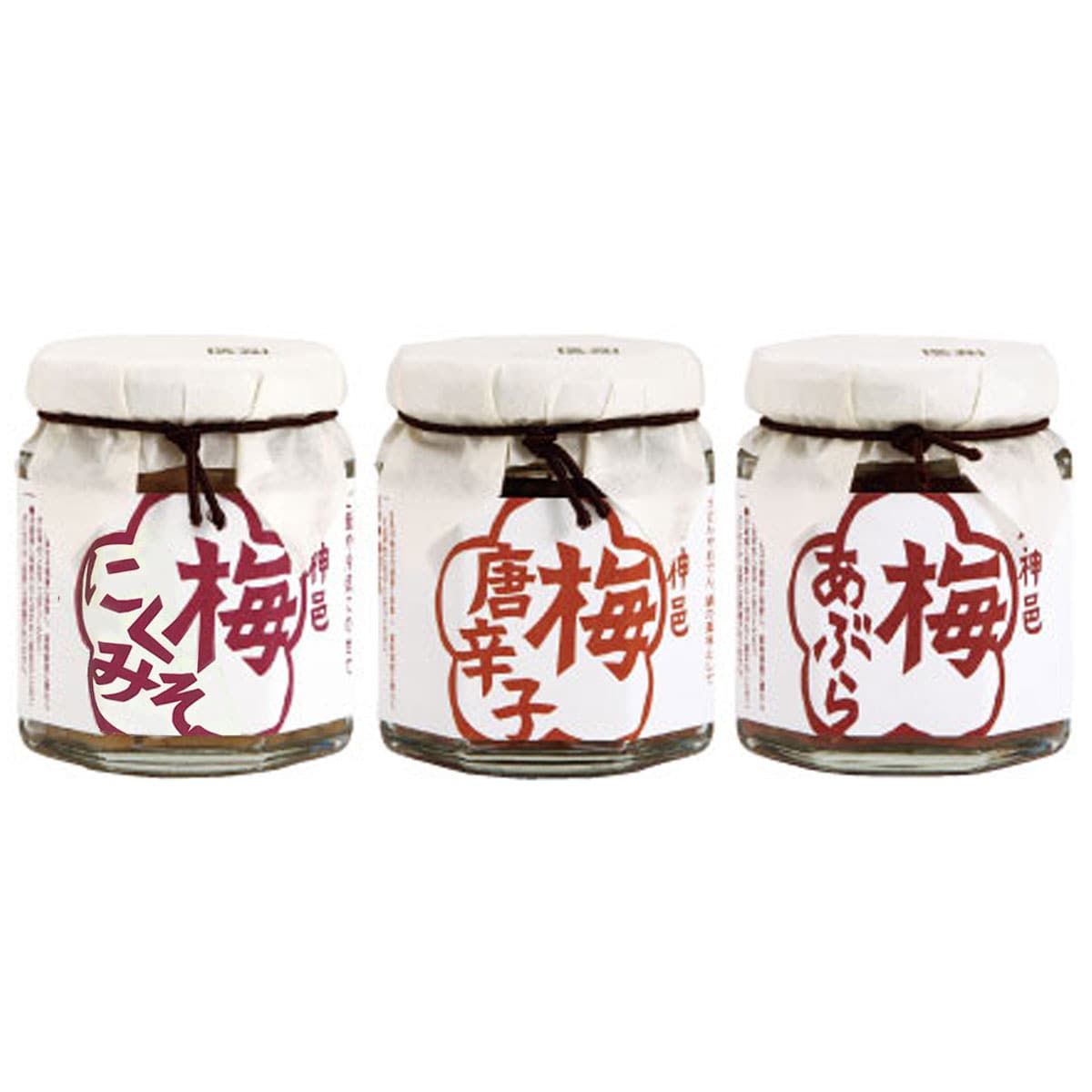 石神邑 梅あぶらシリーズセット 〔梅あぶら80g、梅唐辛子80g、梅にくみそ80g〕
