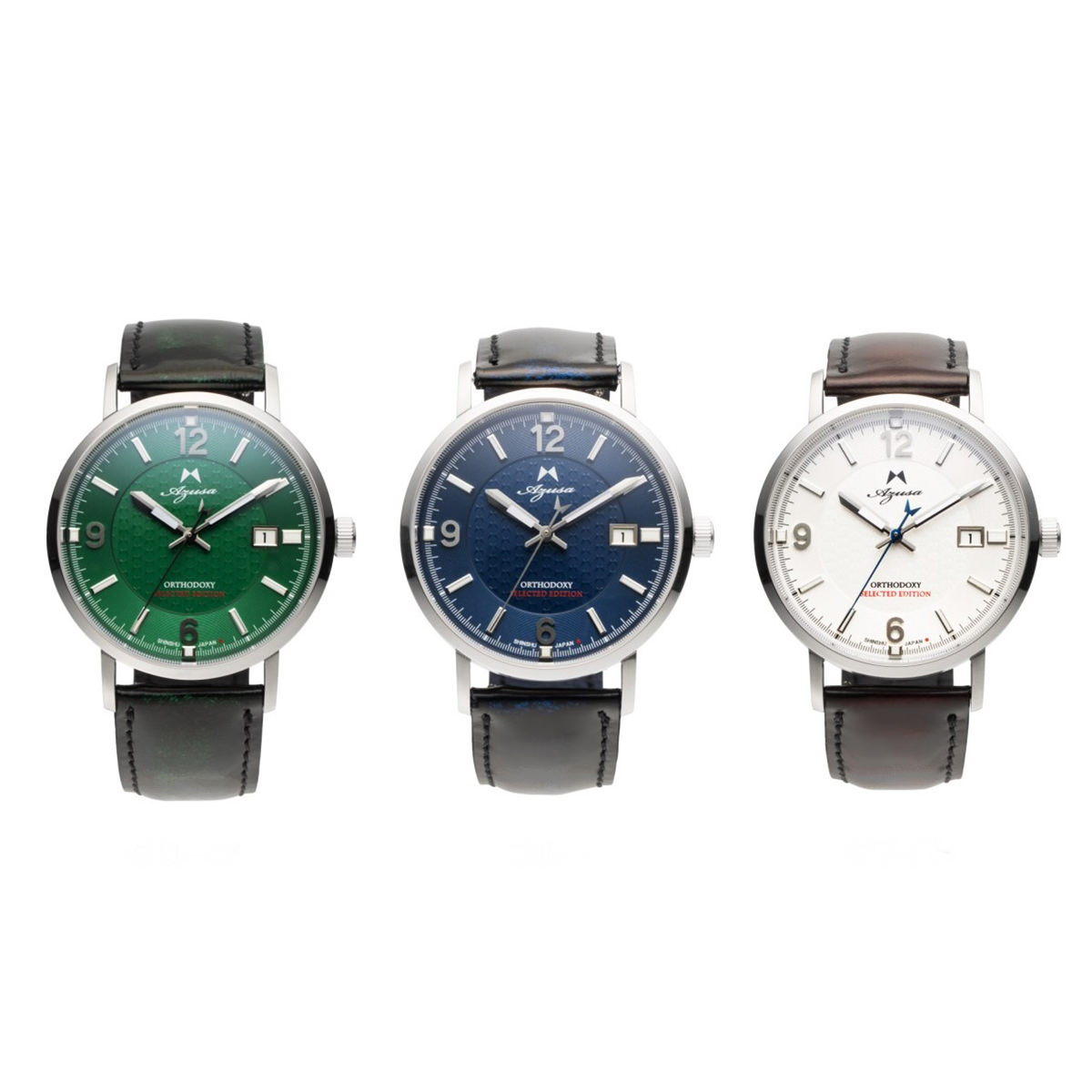 ORTHODOXY 2nd カーフベルト×ステンレスメッシュベルト セット 〔ベルト幅20mm〕 ブルー