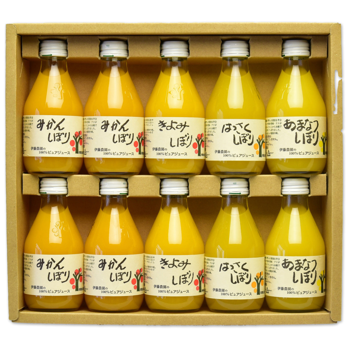伊藤農園 100%ピュアジュース 詰め合わせ 飲み比べセット〔みかん・きよみ・はっさく・あまなつ〕