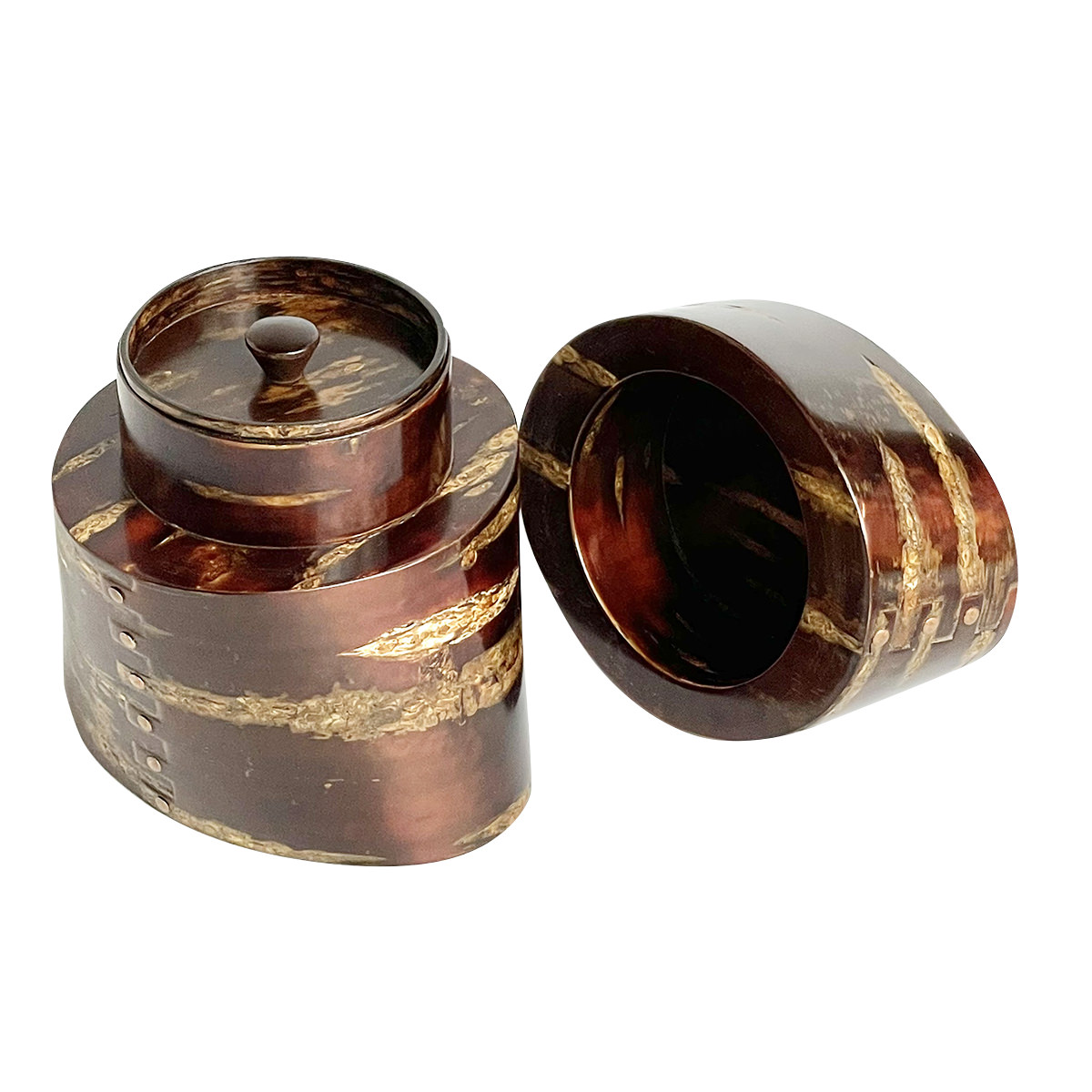 茶筒 楕円から楕円 〔約幅11.5×奥行11.5×高さ11cm、約300g〕