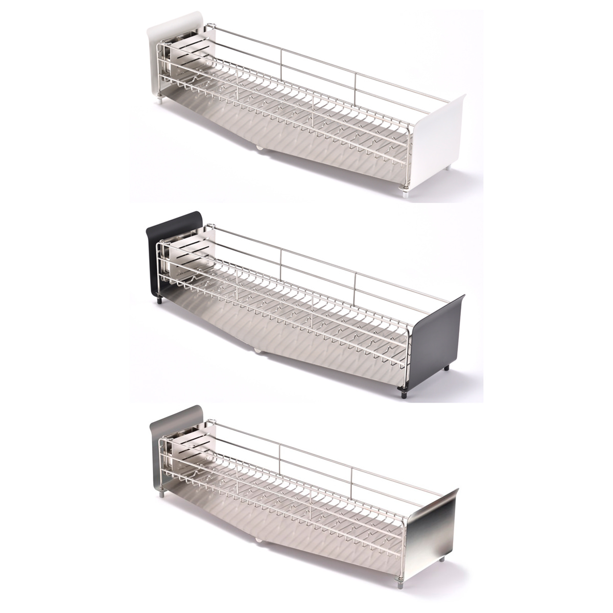 水切りラック ロング 〔サイズ:約62.4×17.7×高さ15.0cm、重量:約1.94kg〕【沖縄県・離島 配送不可】 カームグレー