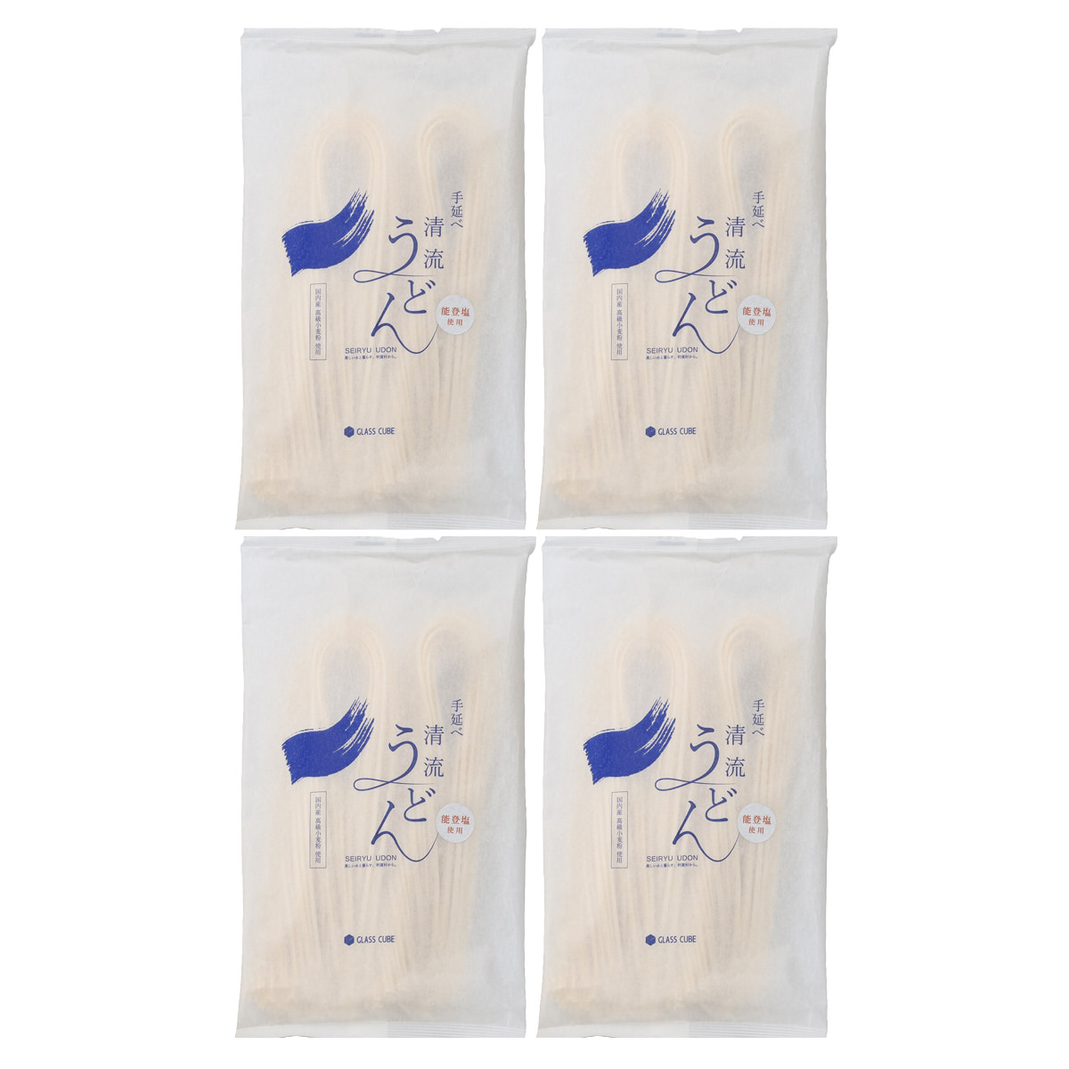 国産小麦 能登塩使用 手延べ清流うどん 簡易箱 〔180g×4袋〕