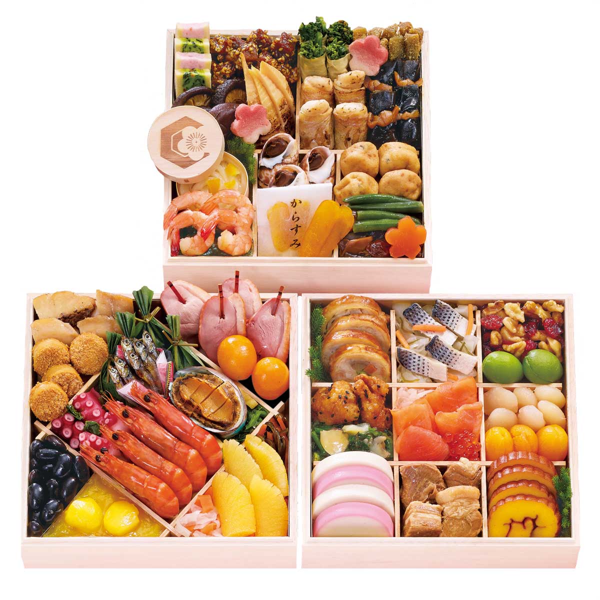 博多 日本料理 てら岡 和風おせち 三段重 宝楽〔約4人前(49品目)〕【沖縄県・離島 配送不可】