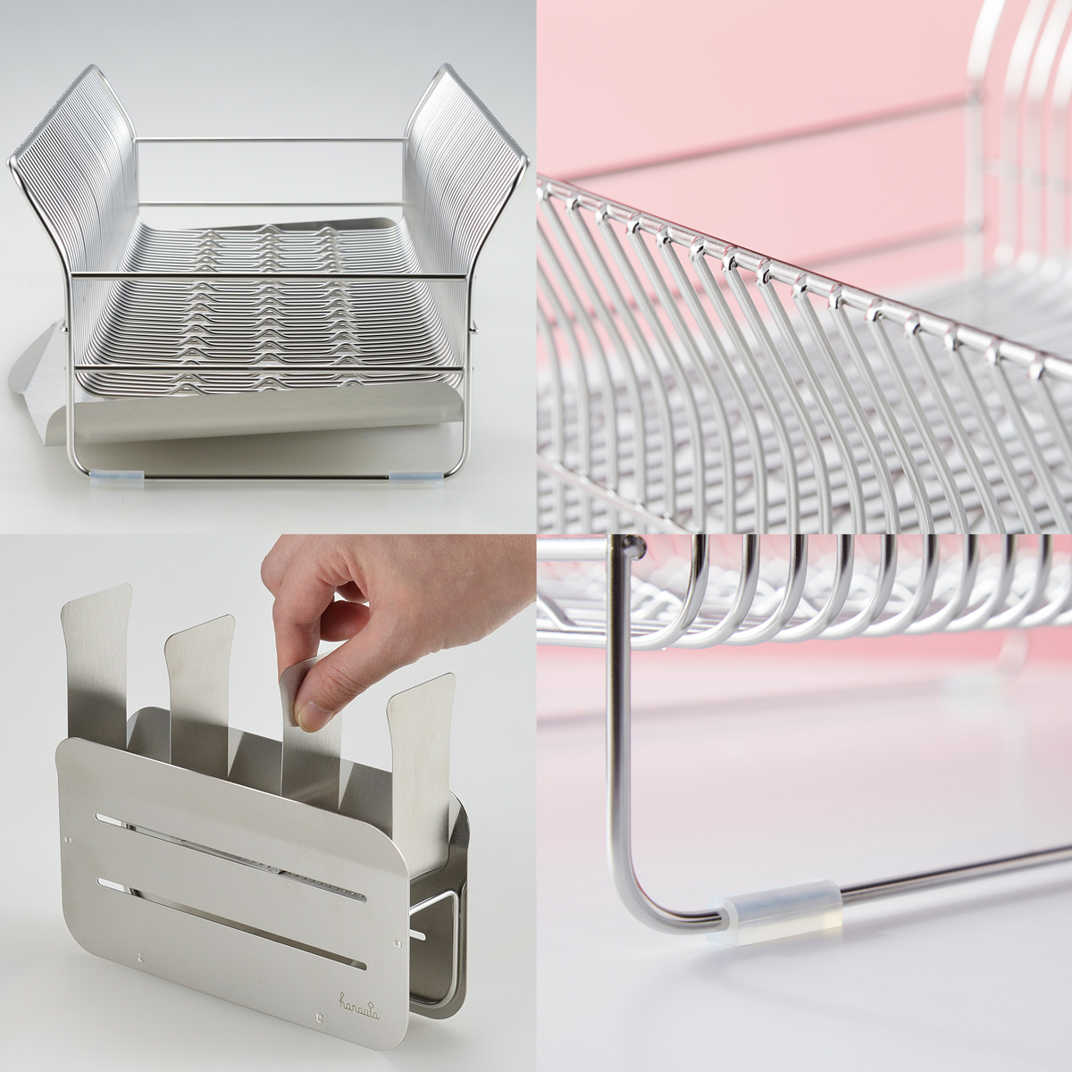 水切りラック 縦置きロングタイプ シルバー 〔外寸:約24.5×57.0×高さ16.0cm(トレイ含む)、重量:約2.41kg〕【沖縄県・離島 配送不可】