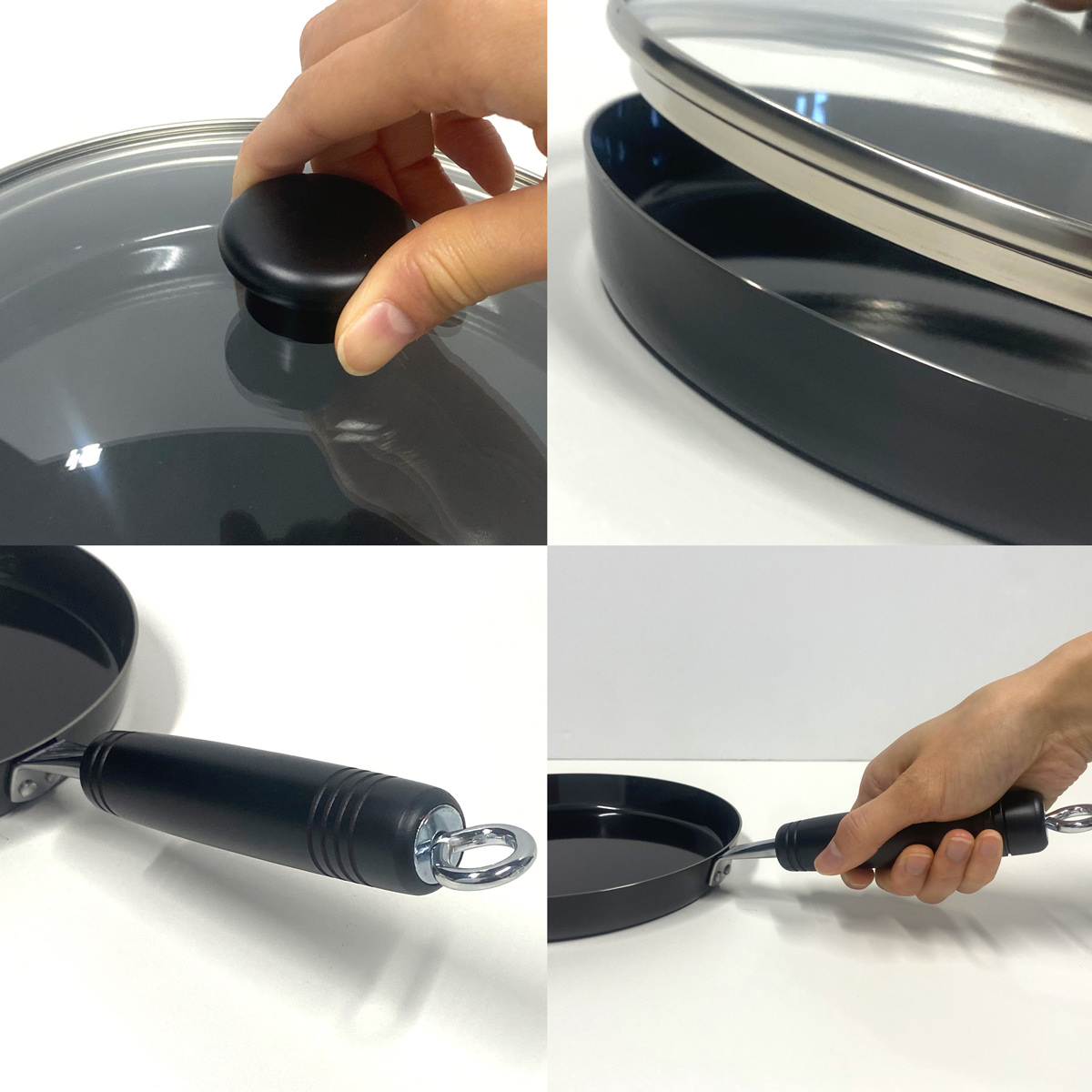 目玉焼きがおいしく焼ける 鉄のフライパン ガラス蓋付き