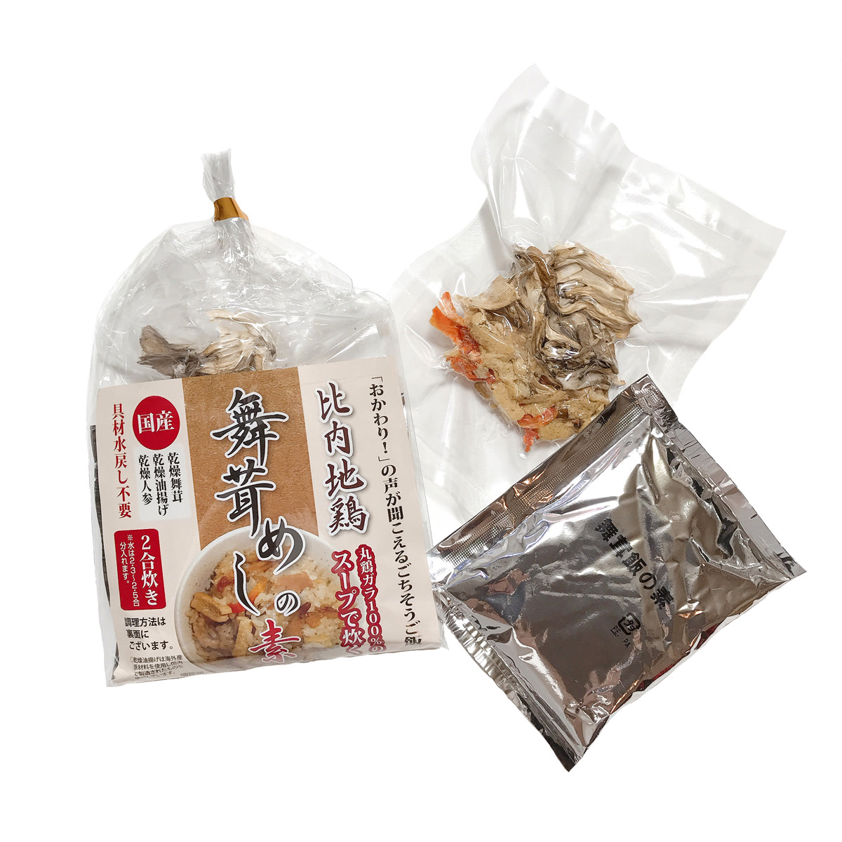 国産 比内地鶏スープで炊く 舞茸めしの素 2合用 〔(スープ70g、具材10g)×6袋〕
