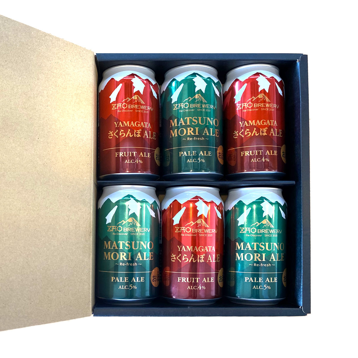 蔵王 クラフトビール ZAO BREWERY 6缶 詰め合わせ 〔YAMAGATAさくらんぼALE・MATSUNOMORI ALE〕【沖縄県・離島 配送不可】