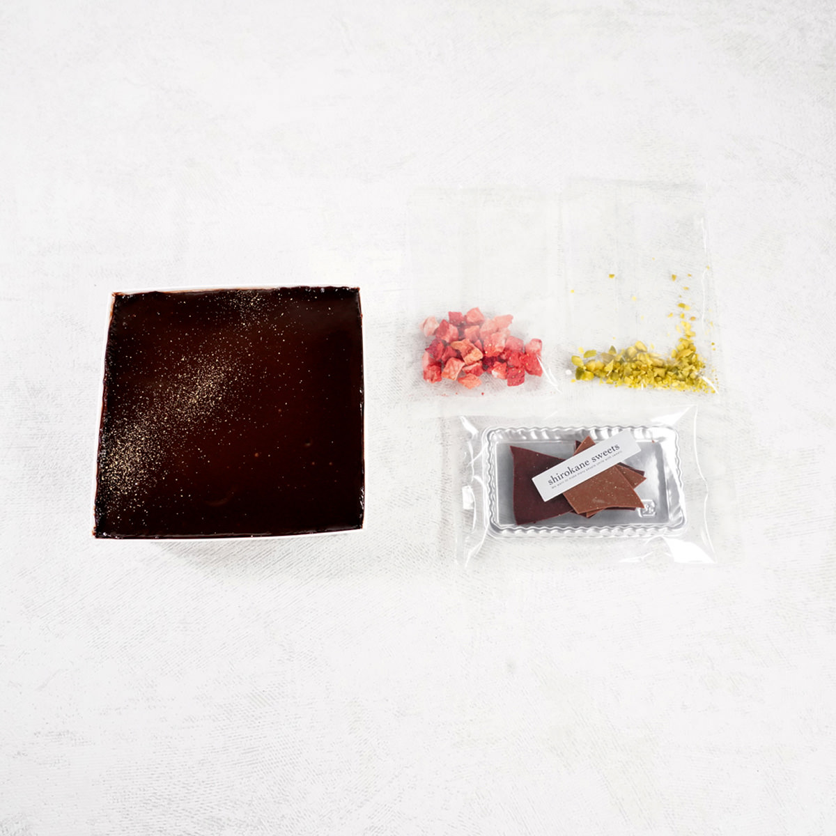 スイーツボックス 白金ミロワール ショコラ〔底95mm×95mm×高さ40mm〕