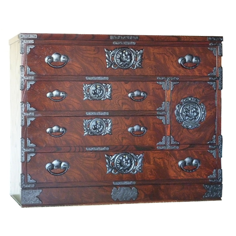 﨔 105巾片戸付チェスト ウルシ塗〔幅105cm×高さ86cm×奥行45cm〕