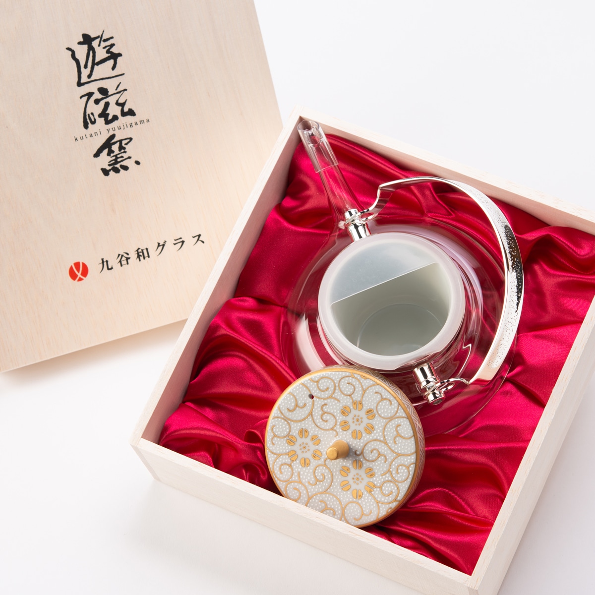 九谷和グラス 九谷ちろり 白粒鉄仙 〔ガラス注器、氷器〕