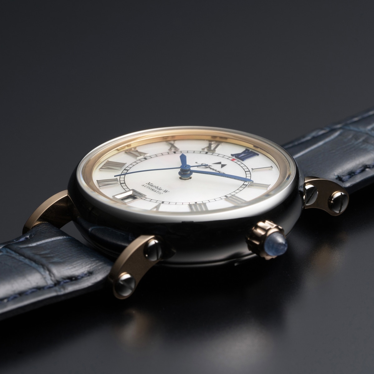 時計屋復刻堂 Azusa Marble-W 〔腕周り長さ約17.5cm、重量約35g〕 ブルー