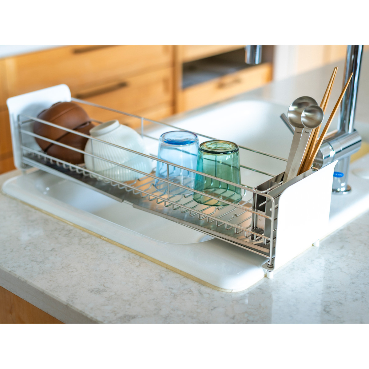 水切りラック ロング 〔サイズ:約62.4×17.7×高さ15.0cm、重量:約1.94kg〕【沖縄県・離島 配送不可】 カームグレー