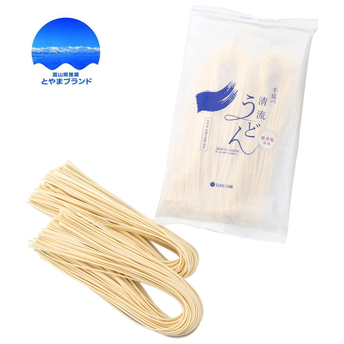 国産小麦 能登塩使用 手延べ清流うどん 簡易箱 〔180g×4袋〕