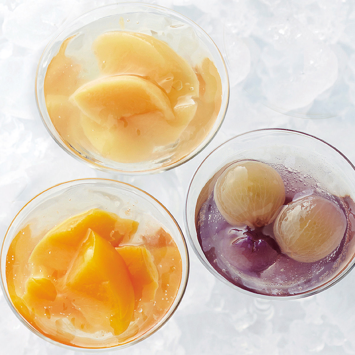 桃とぶどうのジュレ 3種 詰め合わせ 〔清水白桃・ニューピオーネ・黄金桃 各110g〕