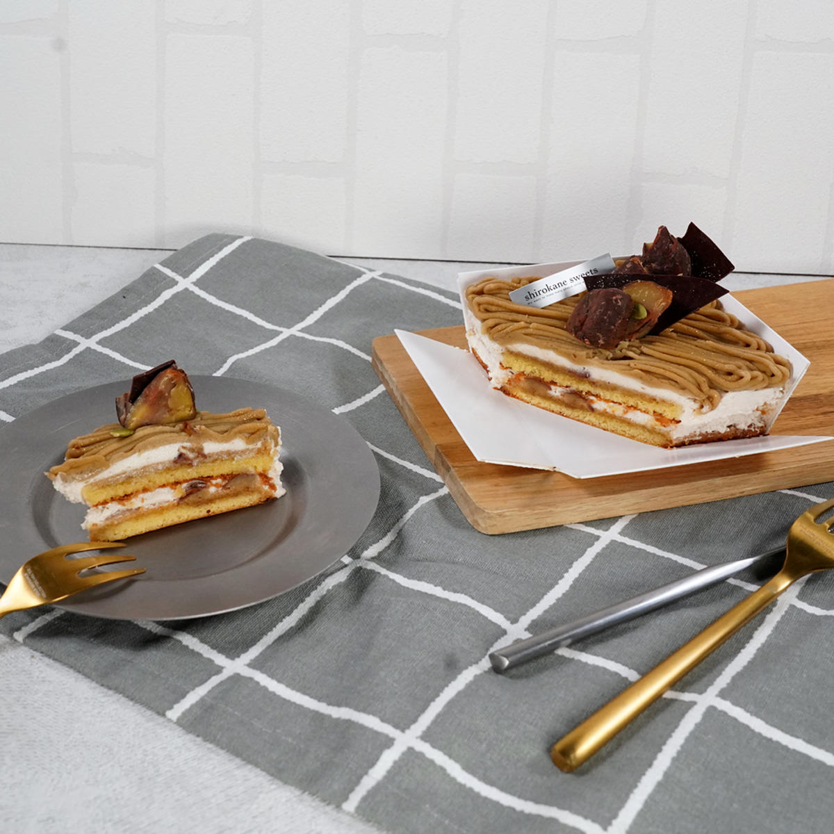 スイーツボックス 白金モンブラン 皇室献上栗 山江栗〔底95mm×95mm×高さ40mm〕