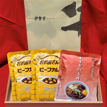 お肉屋さんのビーフカレー すき焼き丼 セット 〔お肉屋さんのビーフカレー×2、すき焼き丼×3〕