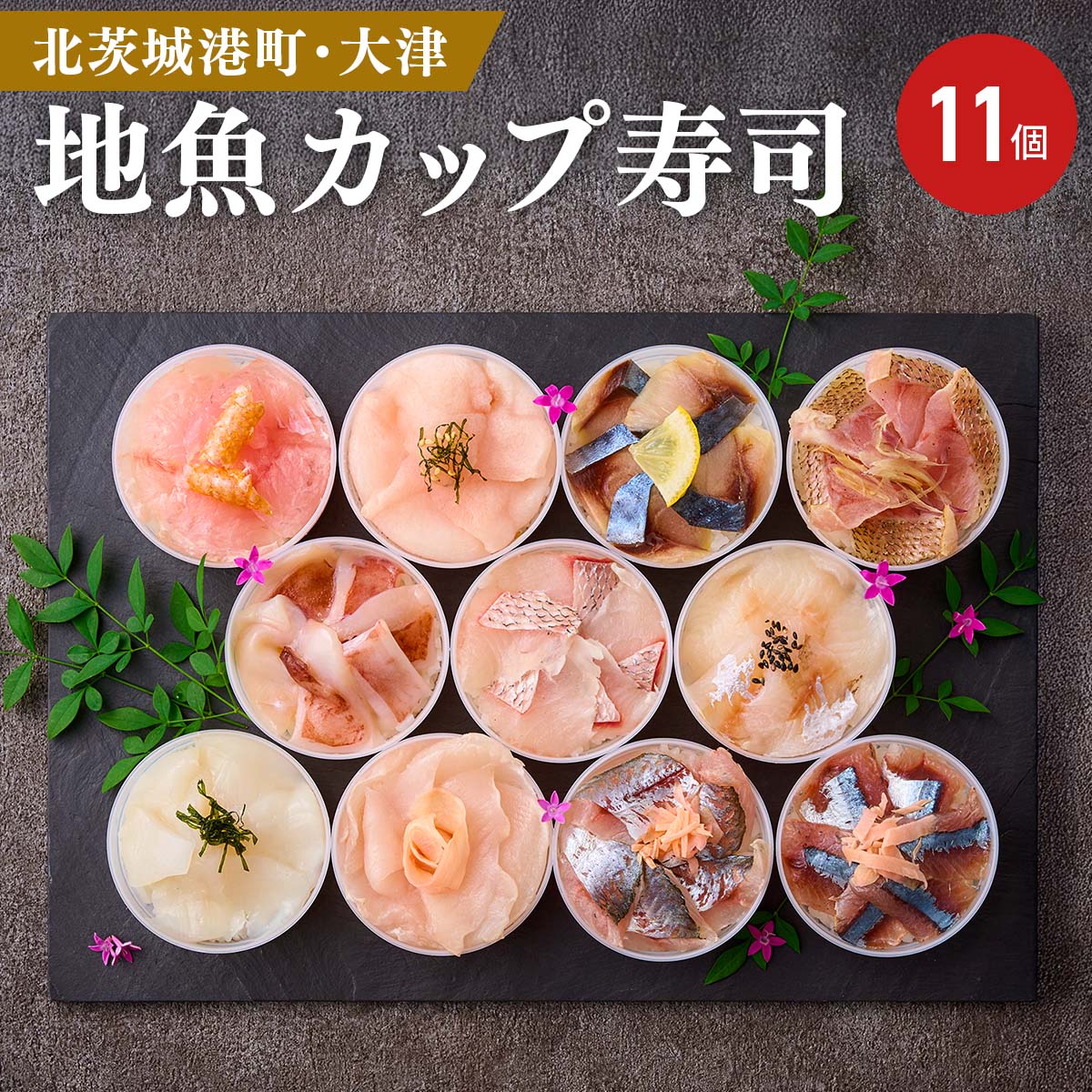 uoya まえけん カップ寿司 地魚おさかな小町11選 箱入〔55g×11〕