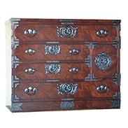 﨔 105巾片戸付チェスト ウルシ塗〔幅105cm×高さ86cm×奥行45cm〕