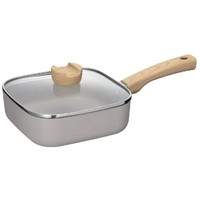 IH対応 ガラス蓋付マーブルスクエアパン18cm