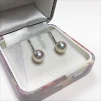 花珠真珠 フックピアス 伊勢志摩産 アコヤ本真珠 8.0～8.5mm K14WG 〔ピアス1ペア、専用ケース、保証書〕
