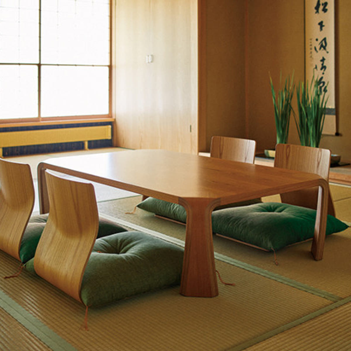 受注生産 天童木工 座椅子 ケヤキ板目 〔幅33×奥行49×高さ40×座面の高さ0.8cm〕