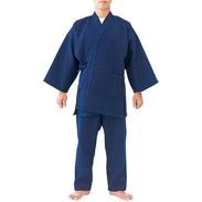 ほっこりあったか タフな男の逸品部屋着〈 刺し子作務衣・藍染 〉Mサイズ　｜　野川染織工業株式会社・埼玉県