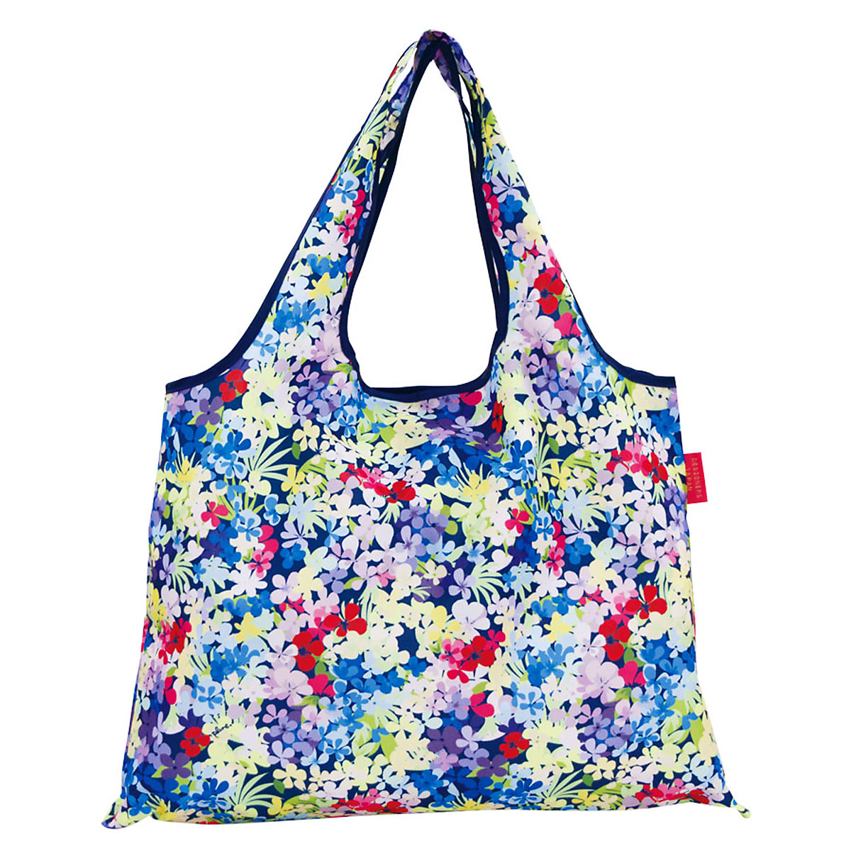 ショッピングバッグ カラフルフラワー 〔W53×H40cm、持ち手20cm〕