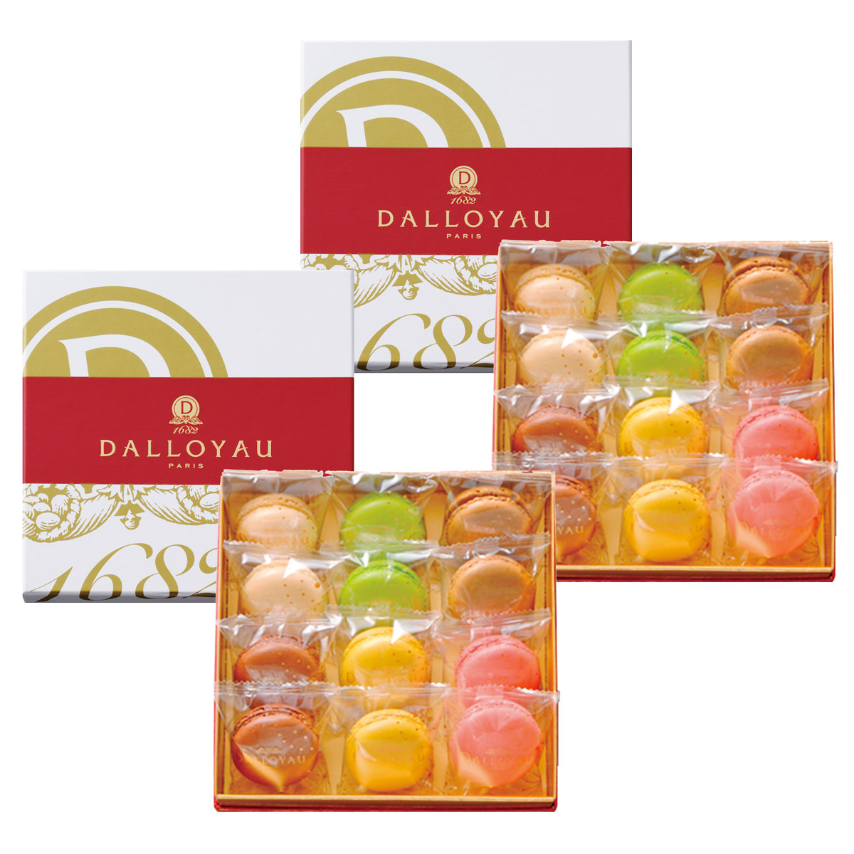 マカロン 詰合せ 12個入 2箱 セット 〔(フランボワーズ・シトロン・ショコラ ほか全6種×各2)×2〕