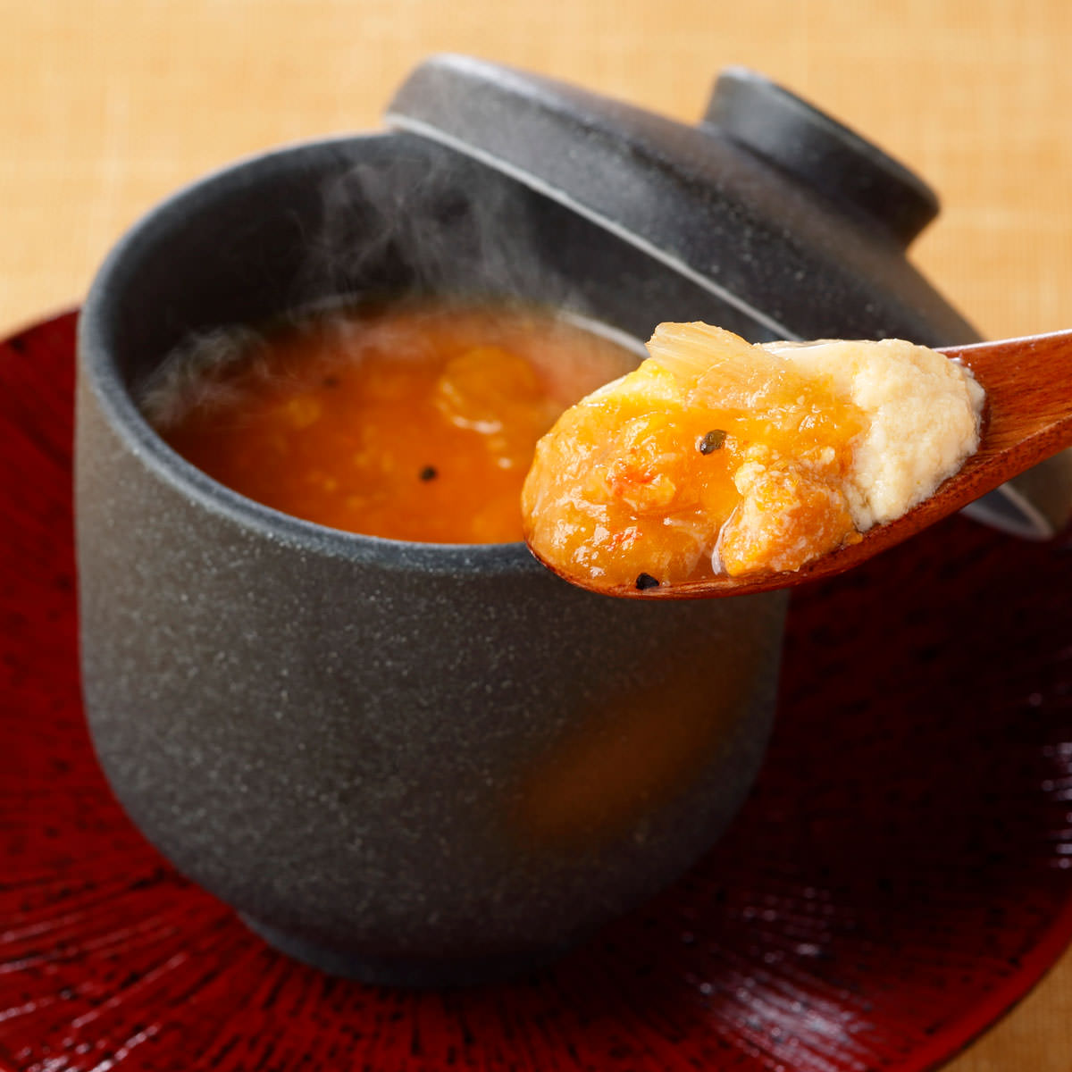 鈴なり ふかひれうにの玉地蒸し 〔(卵だし75g、あんかけ35g)×4〕