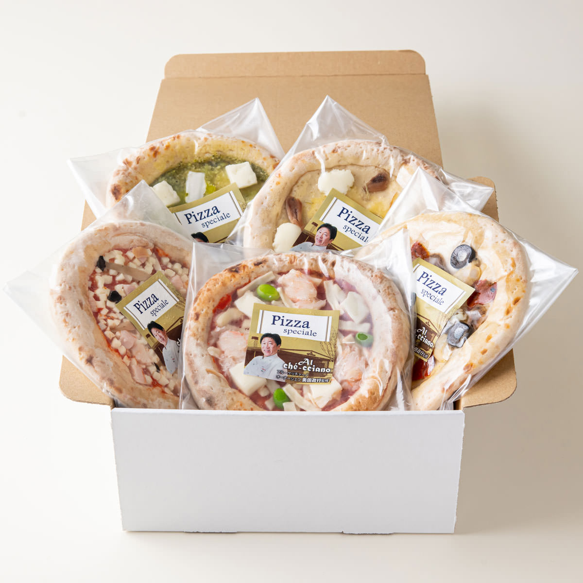 アル・ケッチァーノ 奥田シェフ監修 クラフトピザセット 〔スモークチキンときのこのトマトピザ、ズワイガニとだだ茶豆のピザ ほか全5種〕【北海道・沖縄県・離島 配送不可】