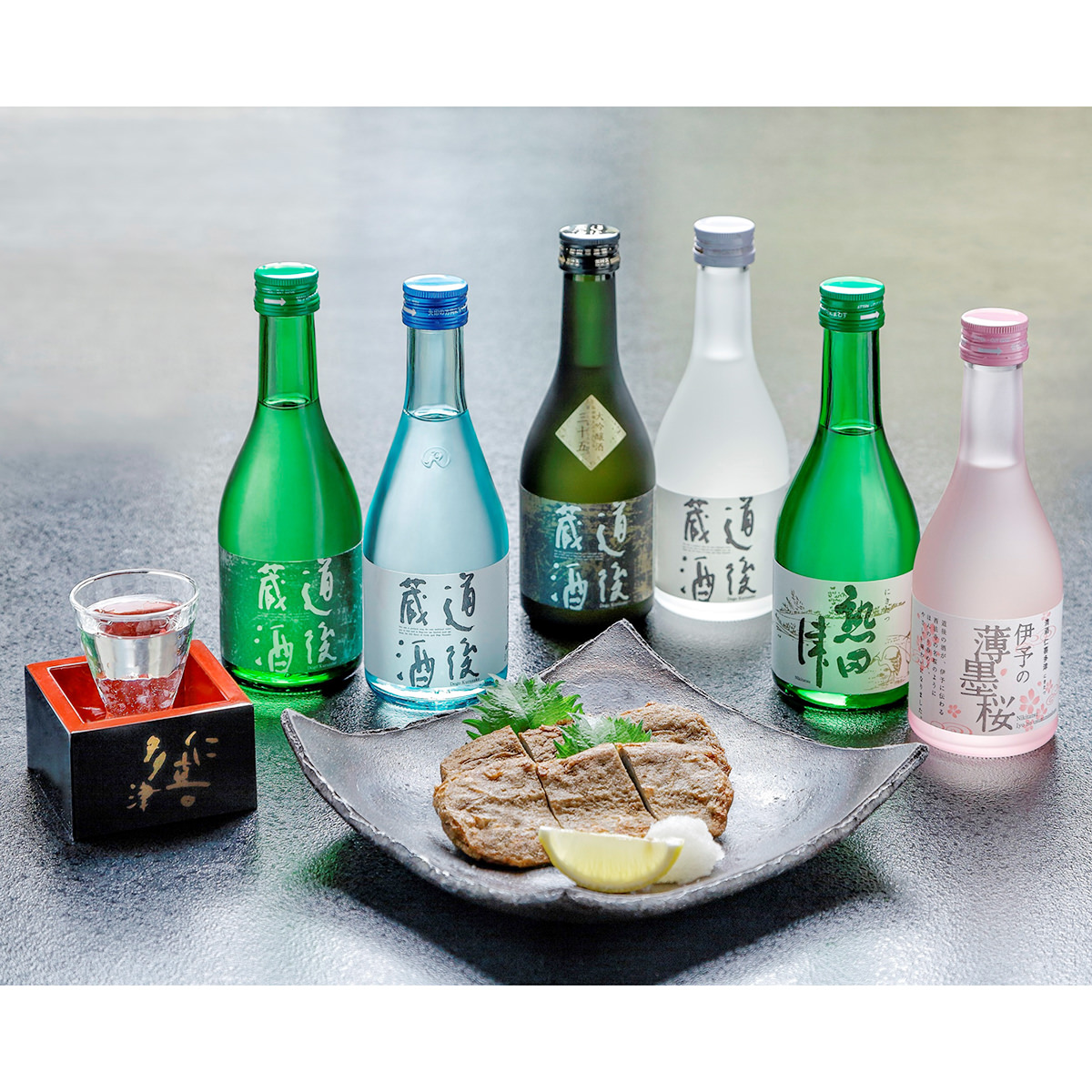 道後地酒 宇和島じゃこ天 セット 〔純米吟醸酒 ほか酒全6種各300ml、手造りじゃこ天5枚〕