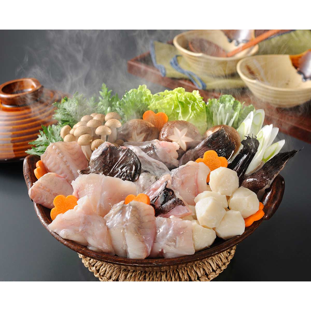 あんこう鍋うどんセット 約2人前 〔あんこう350g、あんこうつみれ60g、冷凍うどん、彦島みそ、鍋だし〕