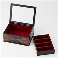 樺細工 和らく コレクションケース 〔約幅25.7×奥行19.3×高さ11cm、約1.8kg〕
