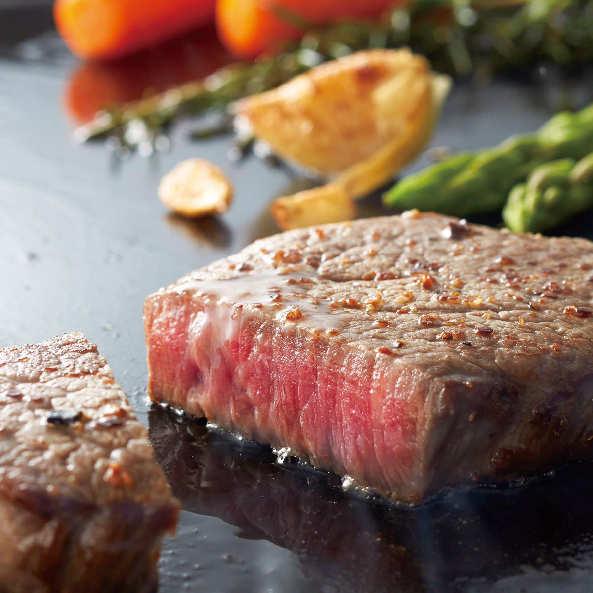 松阪牛 希少部位ステーキ3種 食べ比べセット 〔松阪牛モモ(ランプ・イチボ・マルシン)各60g×各2、牛脂〕