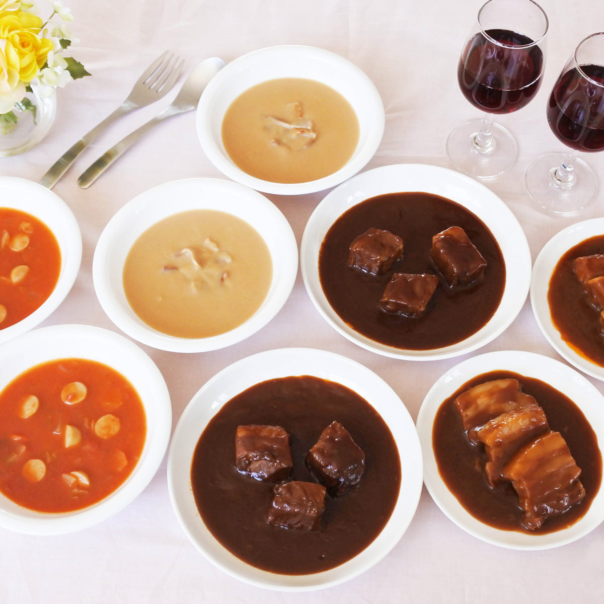 信州ハム おいしい信州ふーど 洋食セット 〔信州産りんごのポタージュ・信州産トマトのミネストローネ ほか全4種×各2〕