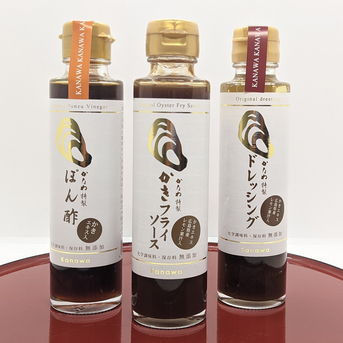 かなわ かき調味料セット 〔かきフライソース・かなわ特製ぽん酢・かなわ特製ドレッシング各150ml〕