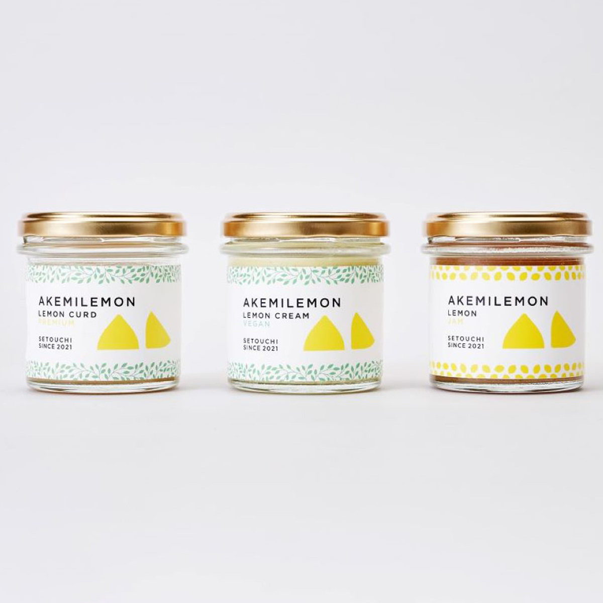アケミのレモンカード・クリーム・ジャム セット 〔レモンカードプレミアム90g、レモンクリームヴィーガン90g、レモンジャム130g〕