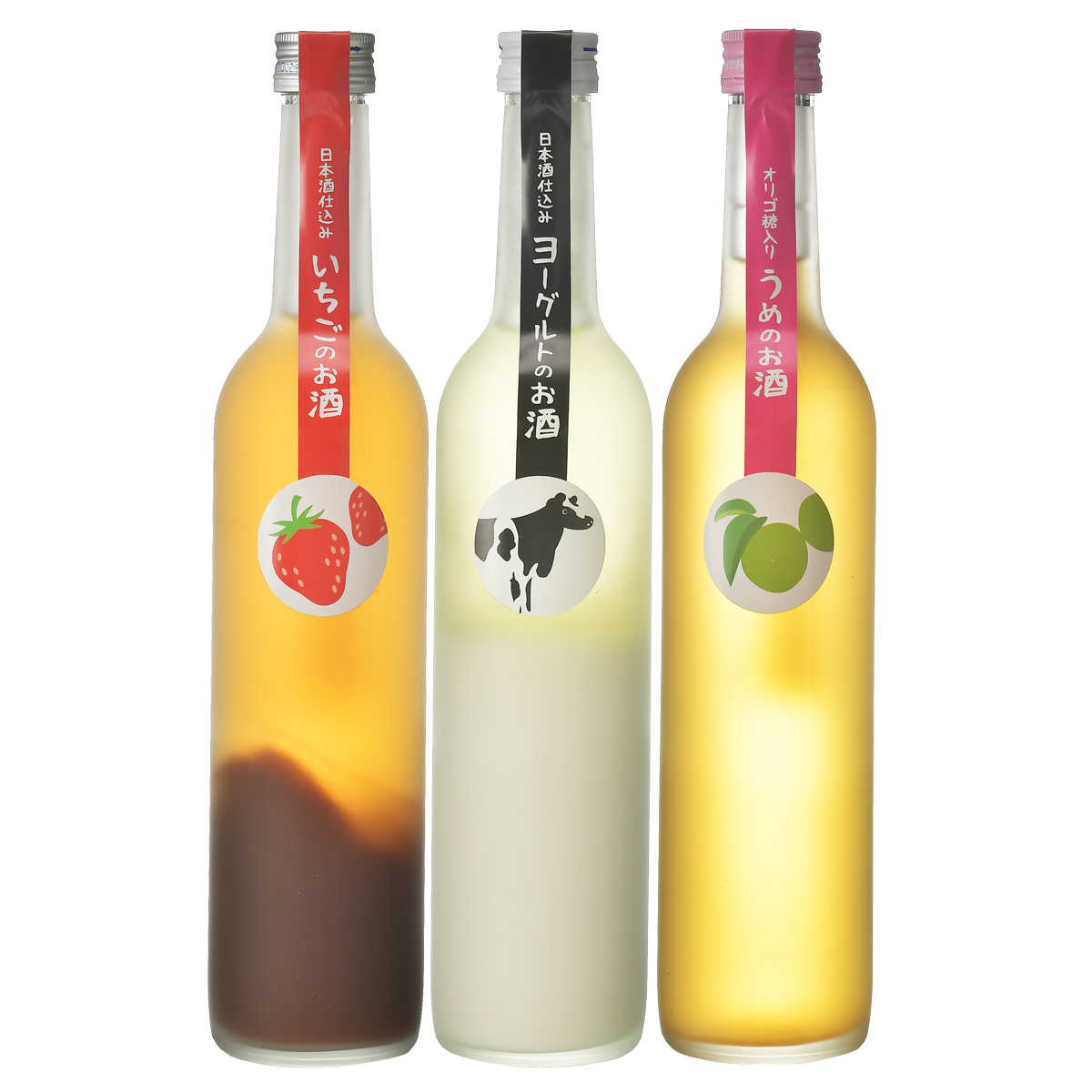 銀盤 いちご＆ヨーグルト＆うめ リキュールセット 〔いちご500ml・ヨーグルト500ml・うめ500ml〕【北海道・沖縄県・離島 配送不可】
