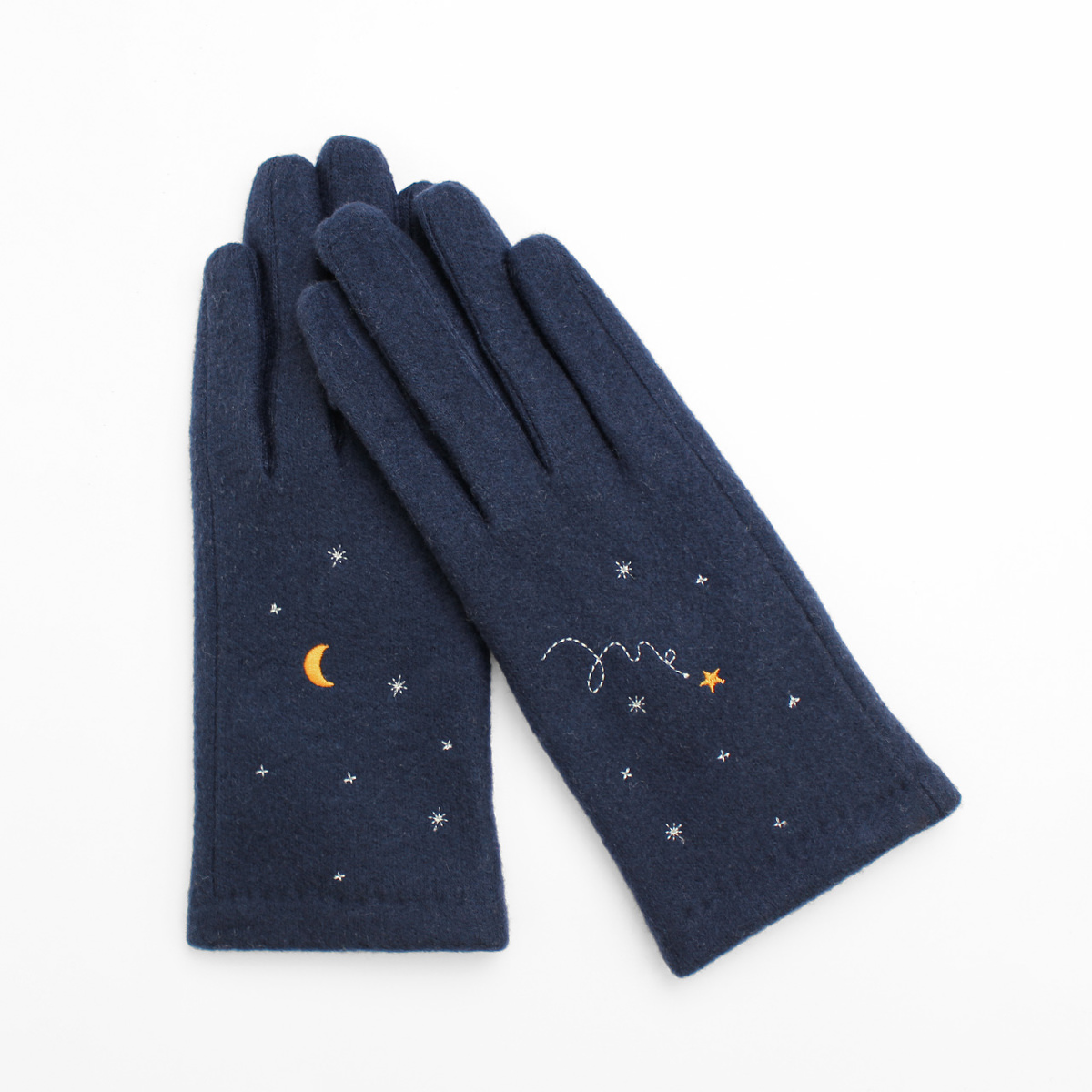 KURODA クロダ 女性用 夜空刺繍 ジャージグローブ 〔手囲いサイズ：21～22cm〕