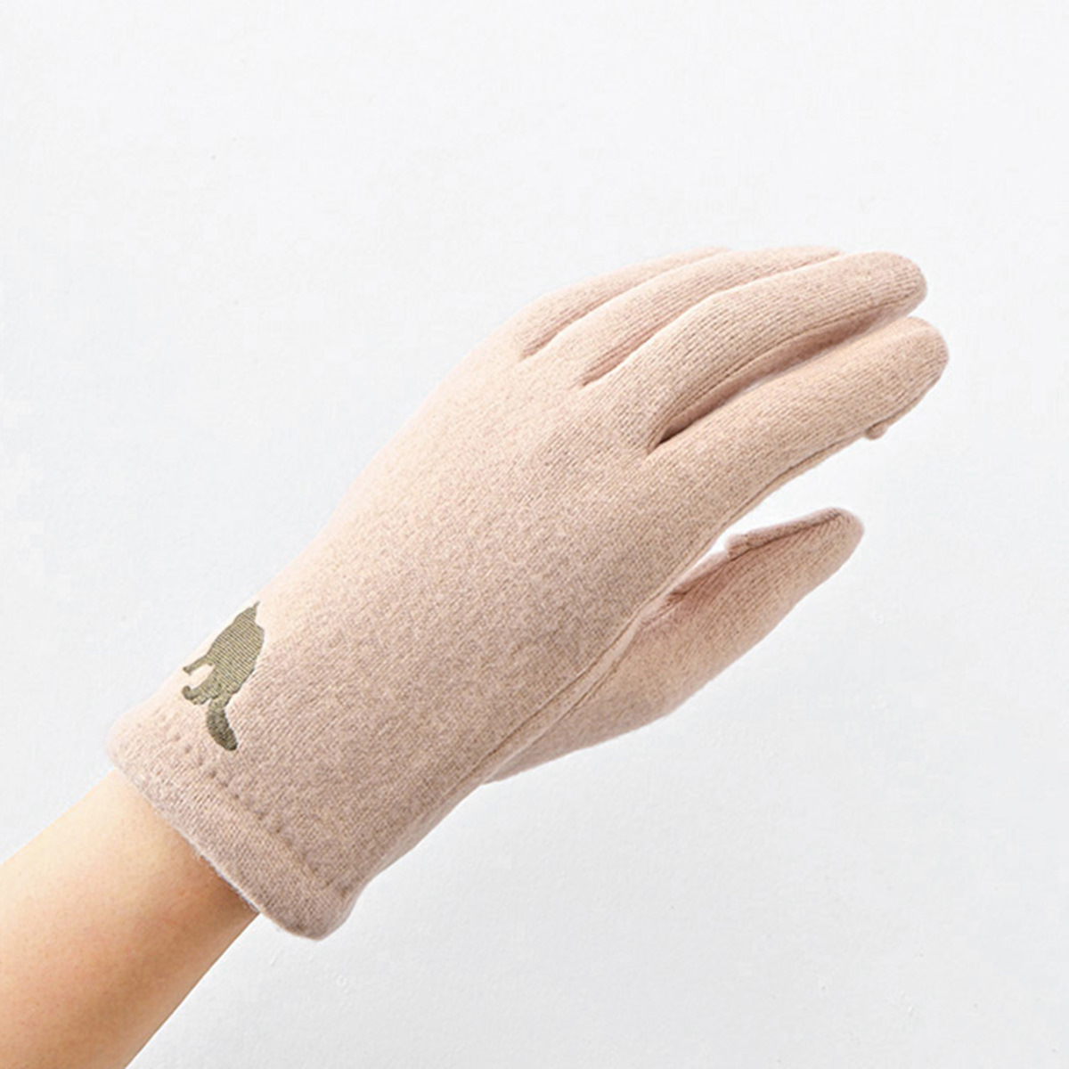 KURODA クロダ 女性用 まちねこ刺繍 ジャージグローブ 〔手囲いサイズ：21～22cm〕