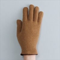 KURODA 男性用 ニット手袋 ラムレザー パイピング〔手囲いサイズ：23～24cm〕