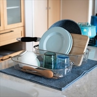 すっきり暮らす 水切かご 浅深セット 〔サイズ：約35.8×20.3×高さ7.0cm(浅型)/9.5cm(深型)〕【沖縄県・離島 配送不可】