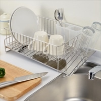 斜めに流れる 1段水切り 左置用 〔サイズ：約41.8×25.2×高さ14.0cm(付属品含まず)、重量：約1.2kg〕【沖縄県・離島 配送不可】