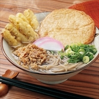 東筑軒 折尾名物 かしわそば 丸天 ごぼう天入 冷凍 〔冷凍ゆでそば、かしわ肉、だし、丸天、ごぼう天(14g×5) 各5〕