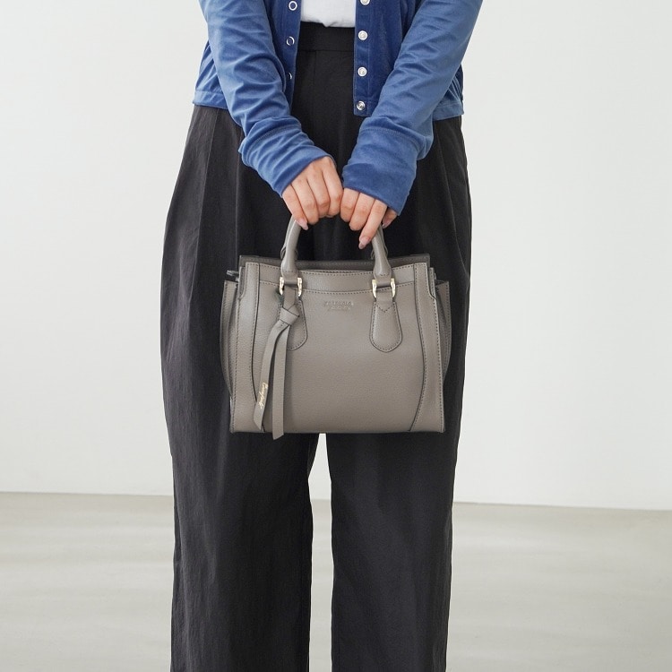 Jewelna Rose クロフォード 本革 ハンドバッグ ミニサイズ 送料無料 11921 12:ダークグレージュ