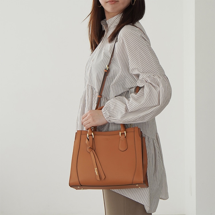 Jewelna Rose クロフォード 本革 ハンドバッグ ミドルサイズ 送料無料 11922 02:ラスティーキャメル