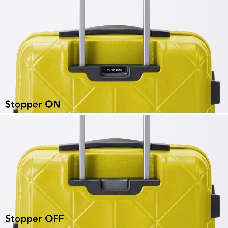 手元のボタンで簡単に車輪を固定できるキャスターストッパーを搭載