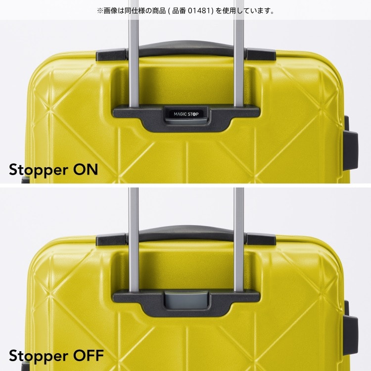 手元のボタンで簡単に車輪を固定できるキャスターストッパーを搭載